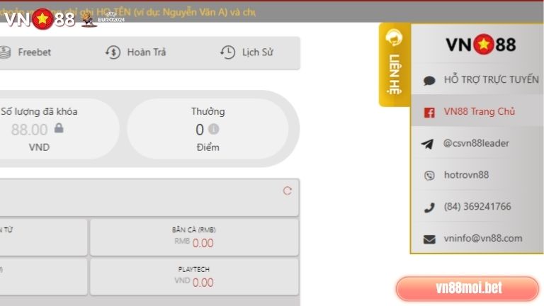 Anh em có thể liên hệ VN88 với nhiều phương thức khác nhau