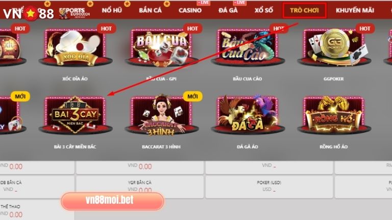 Bài 3 Cây Miền Bắc thuộc mục trò chơi của VN88