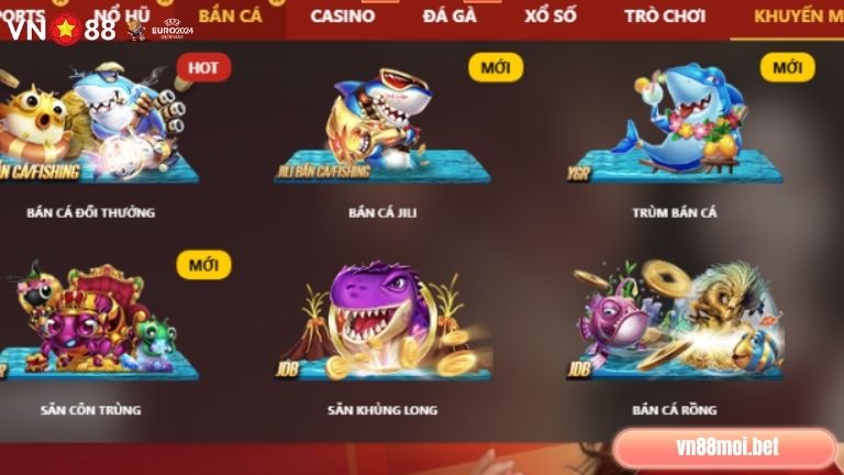 Bắn Cá VN88 có tới 9 trò hay khác nhau cho phép anh em thỏa sức trải nghiệm