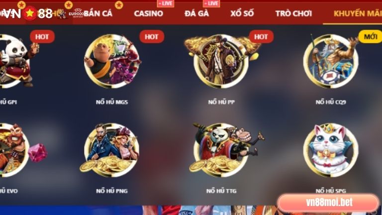 Nổ hũ VN88 có tới 11 sảnh cược khác nhau cho phép anh em thỏa sức tham gia