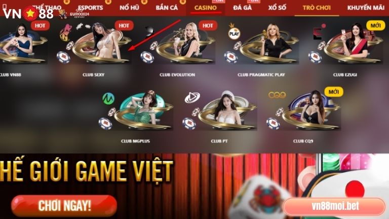 Xóc Đĩa VN88 thuộc mục Casino, sảnh Club Sexy